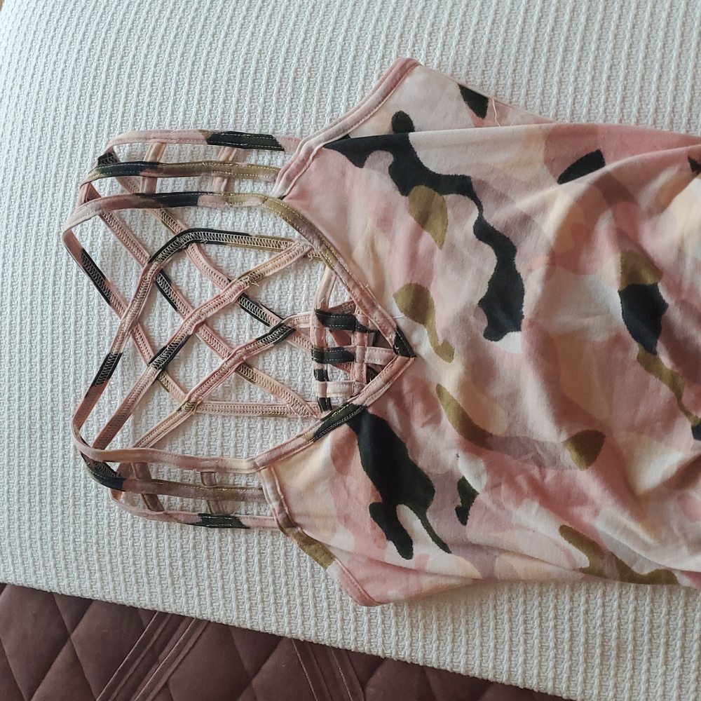 VENUS Pink and Black Camo Ruched Patterned Dress